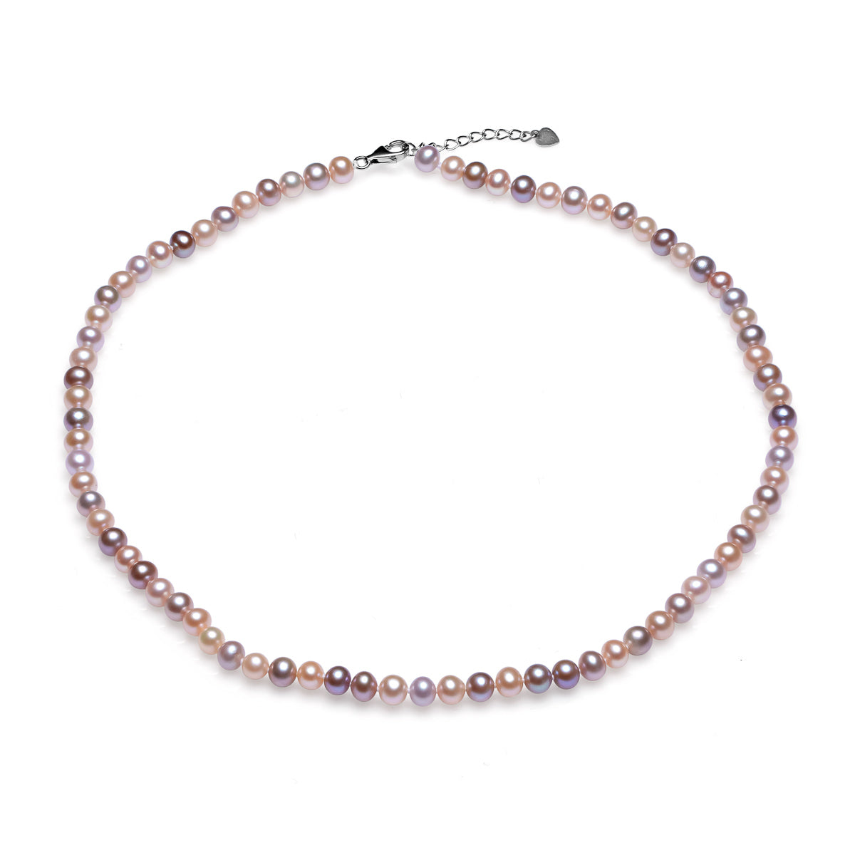 Colier perle de cultură colorate sfere aprox  5-6 mm, închizătoare argint rodiat, lungime ,42-43 cm