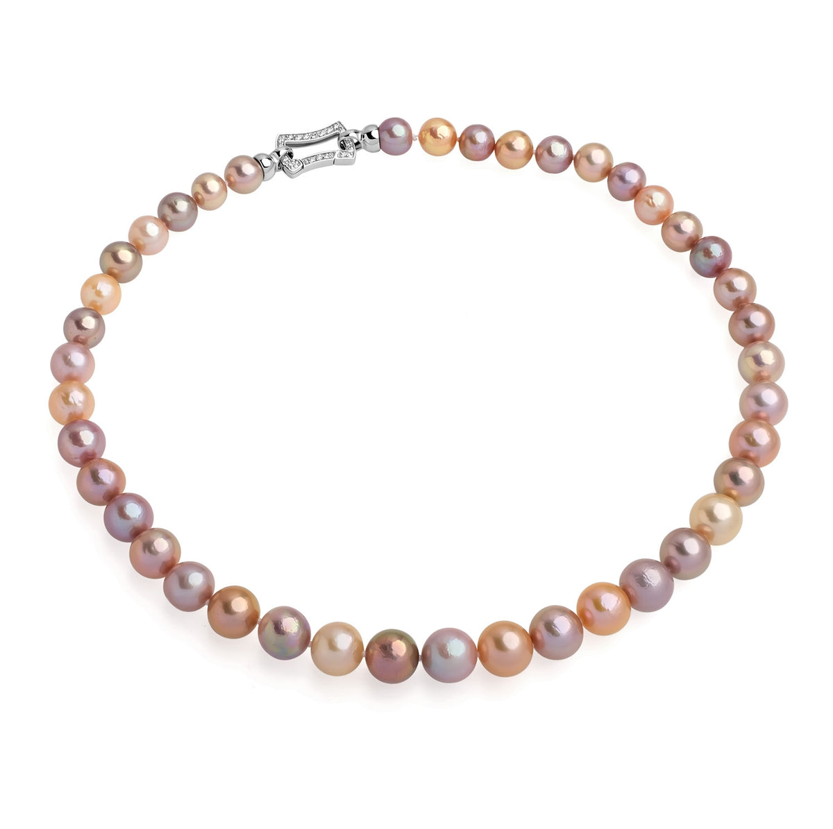 Colier perle de cultură Edison sfere 9-11mm, închizătoare argint rodiat cu zirconiu, lungime 46cm
