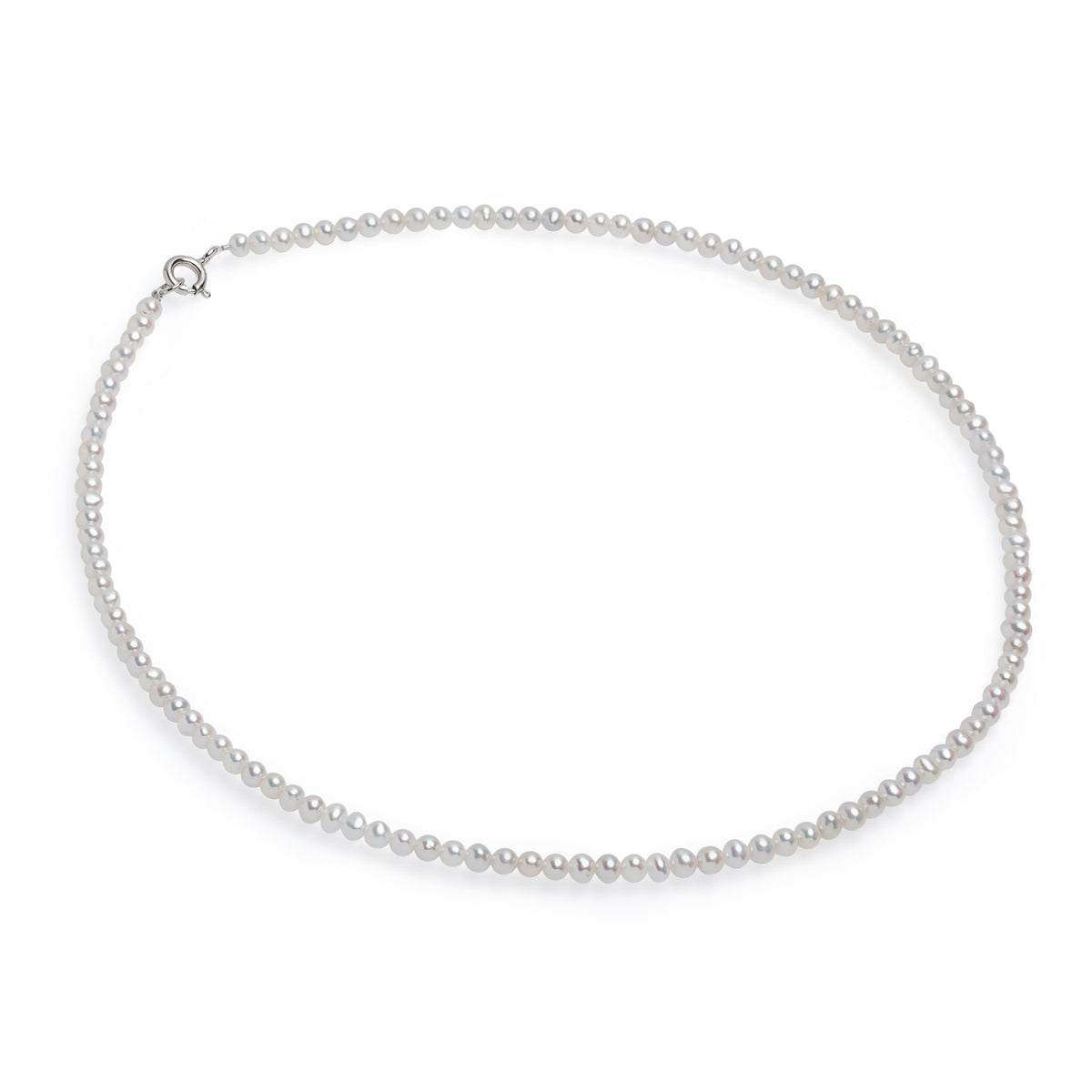 Colier cu o perlă de cultură albe  3.5-4mm, 38/40cm.
