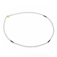 Colier perle de cultură albe 3 mm și spinel, lungime 41 cm