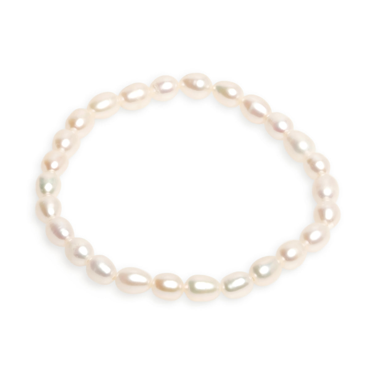 Brățară cu perle de cultură albe de 5,5-6 mm, elastic, lungime 17/18 cm.
