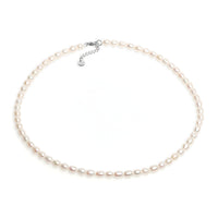 Colier cu perle de cultură albe 5,5-6mm, închizătoare oțel. Lungime 38+4 cm.
