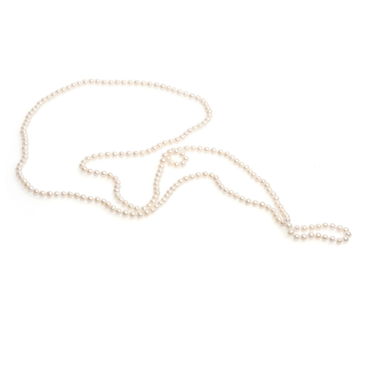 Colier cu perle de cultură albe 5,5-6mm. Lungime 130 cm