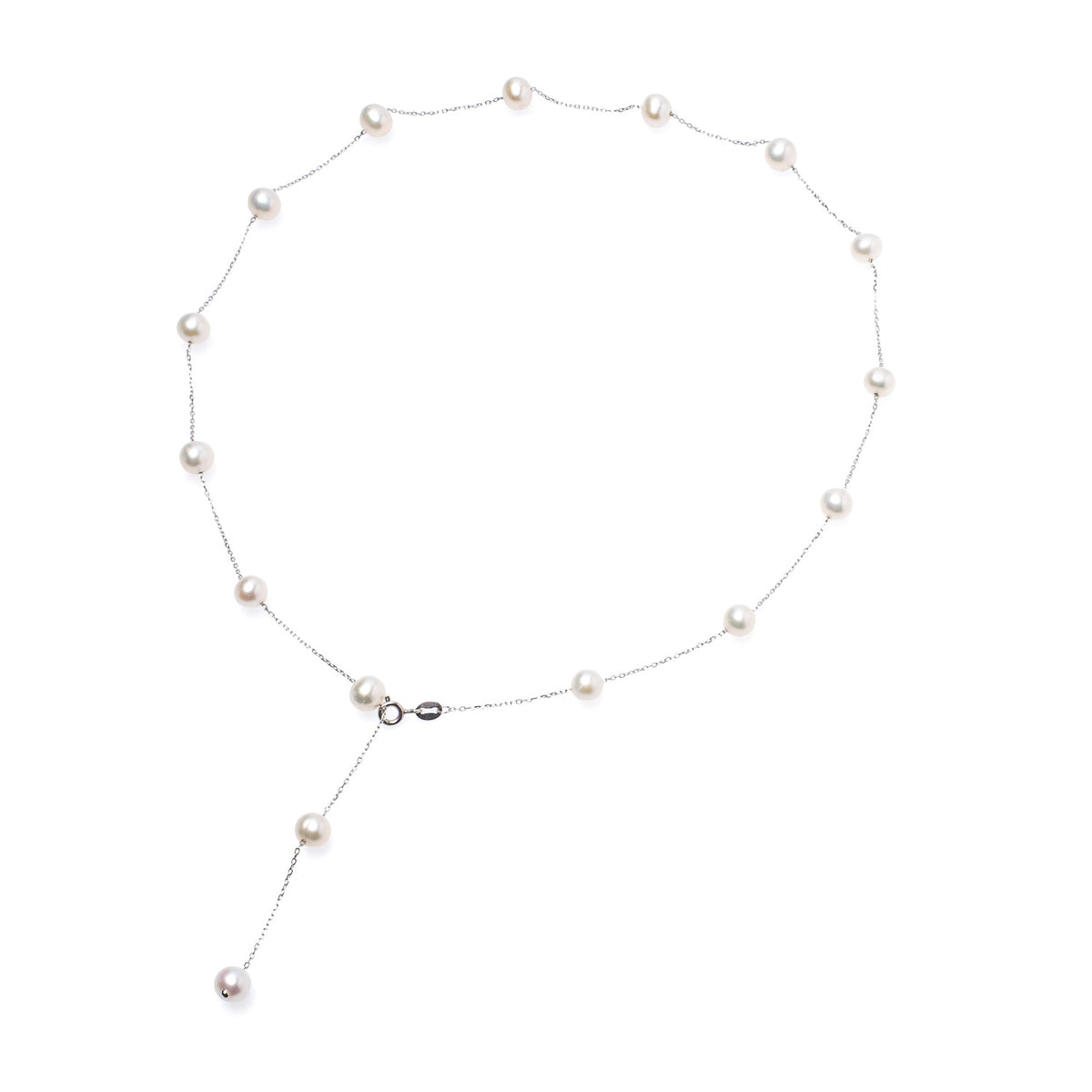 Colier perle de cultură albe 6,5-7 mm, lungime 55 cm