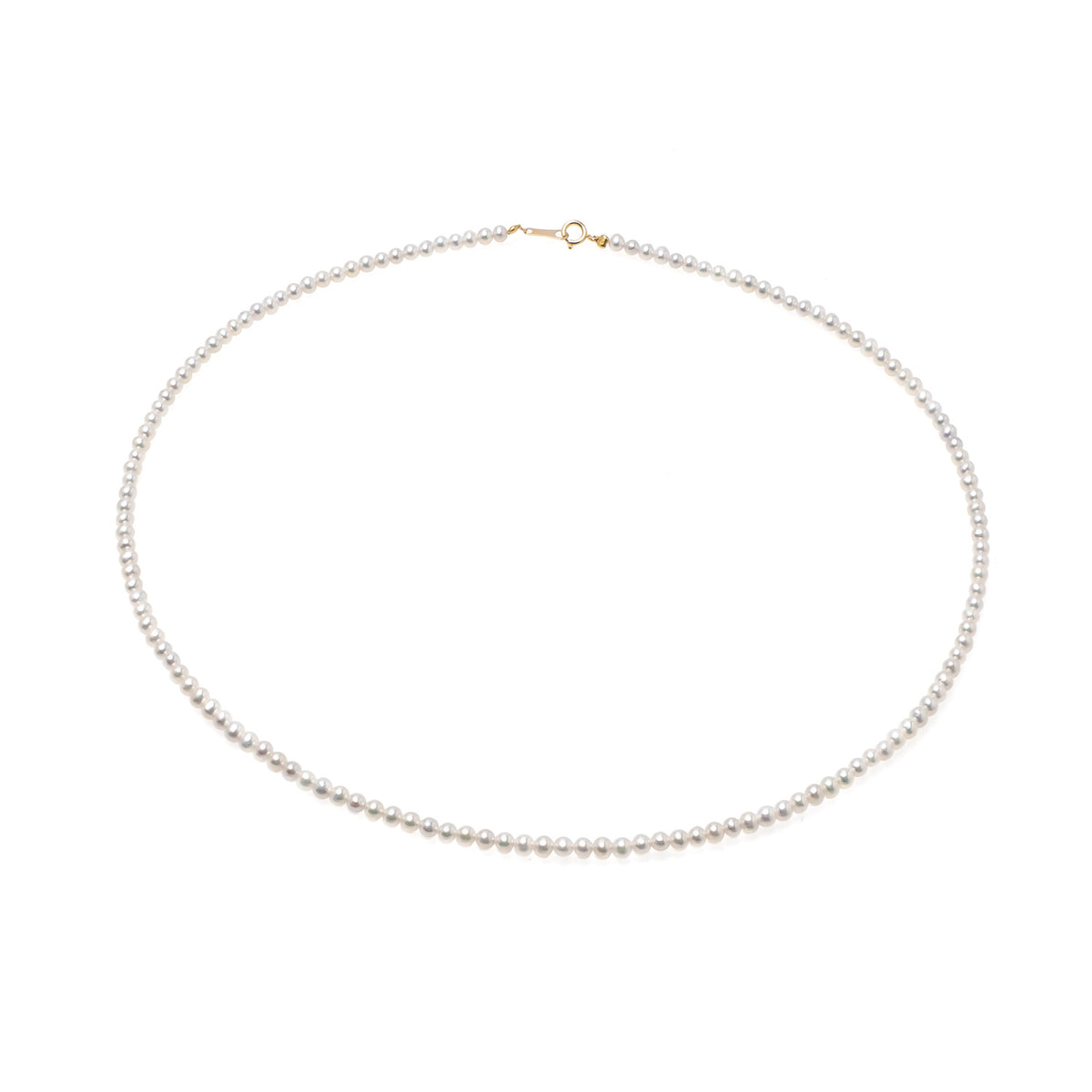 Colier cu perle de cultură albe 3- 3.5mm, închizătoare aur 18K, lungime 40 cm