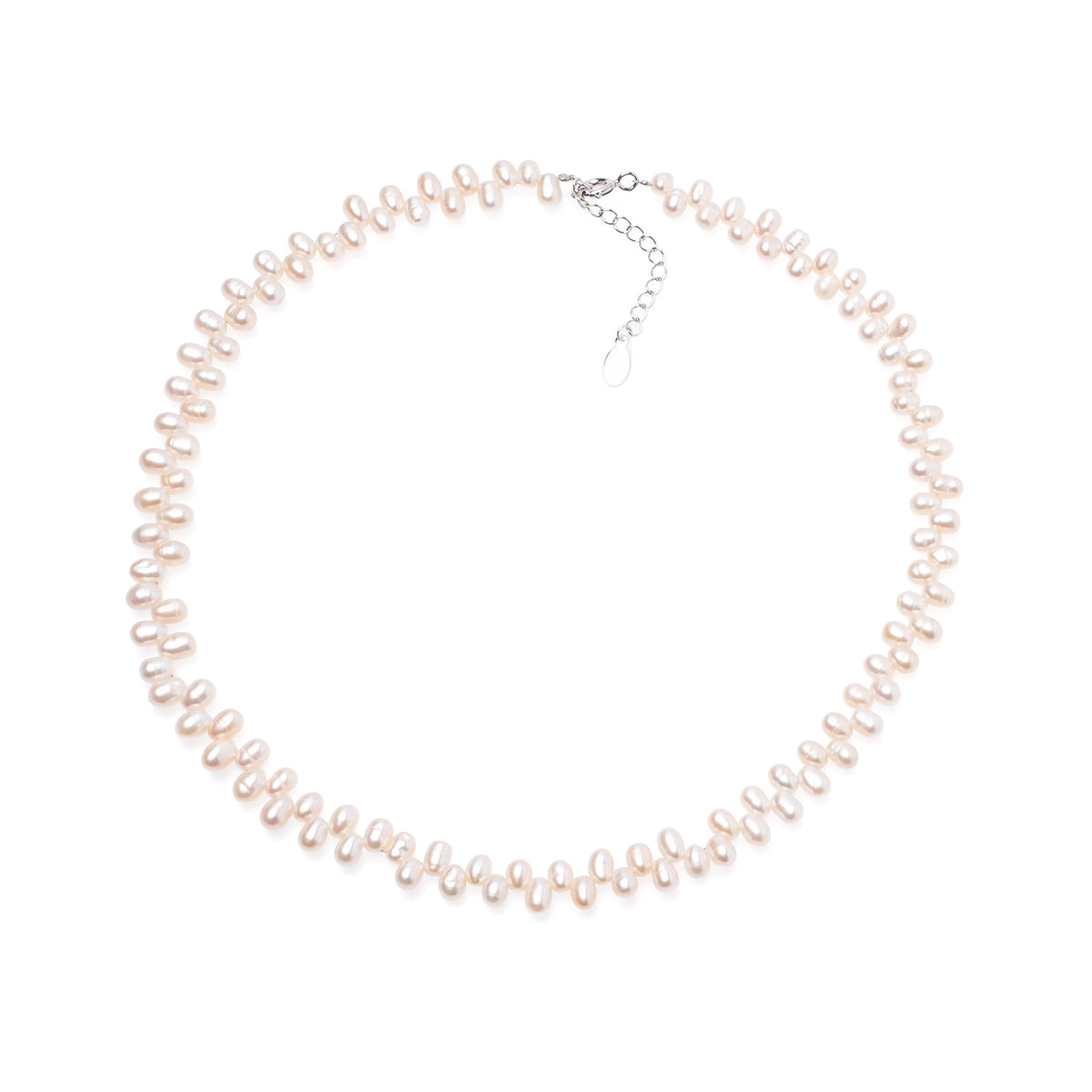 Colier cu perle de cultură roz 4,5-6 mm, lungime 39+4 cm