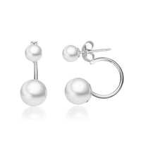 Cercei argintii perle albe 5-6mm și 8-9mm