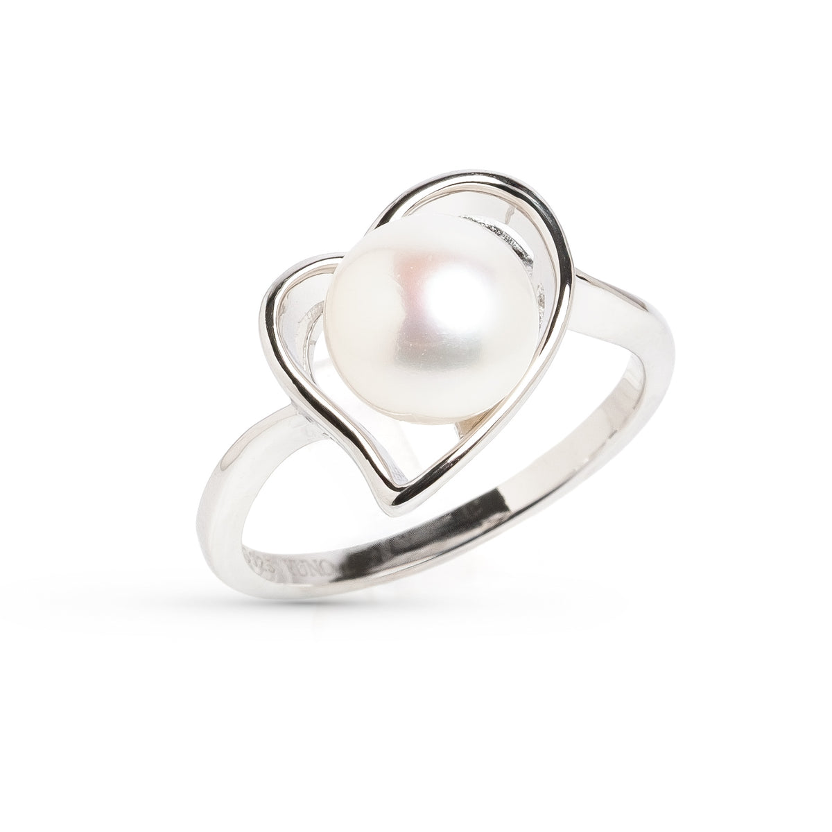 Inel din argint 925, perle albe 8-8.5mm