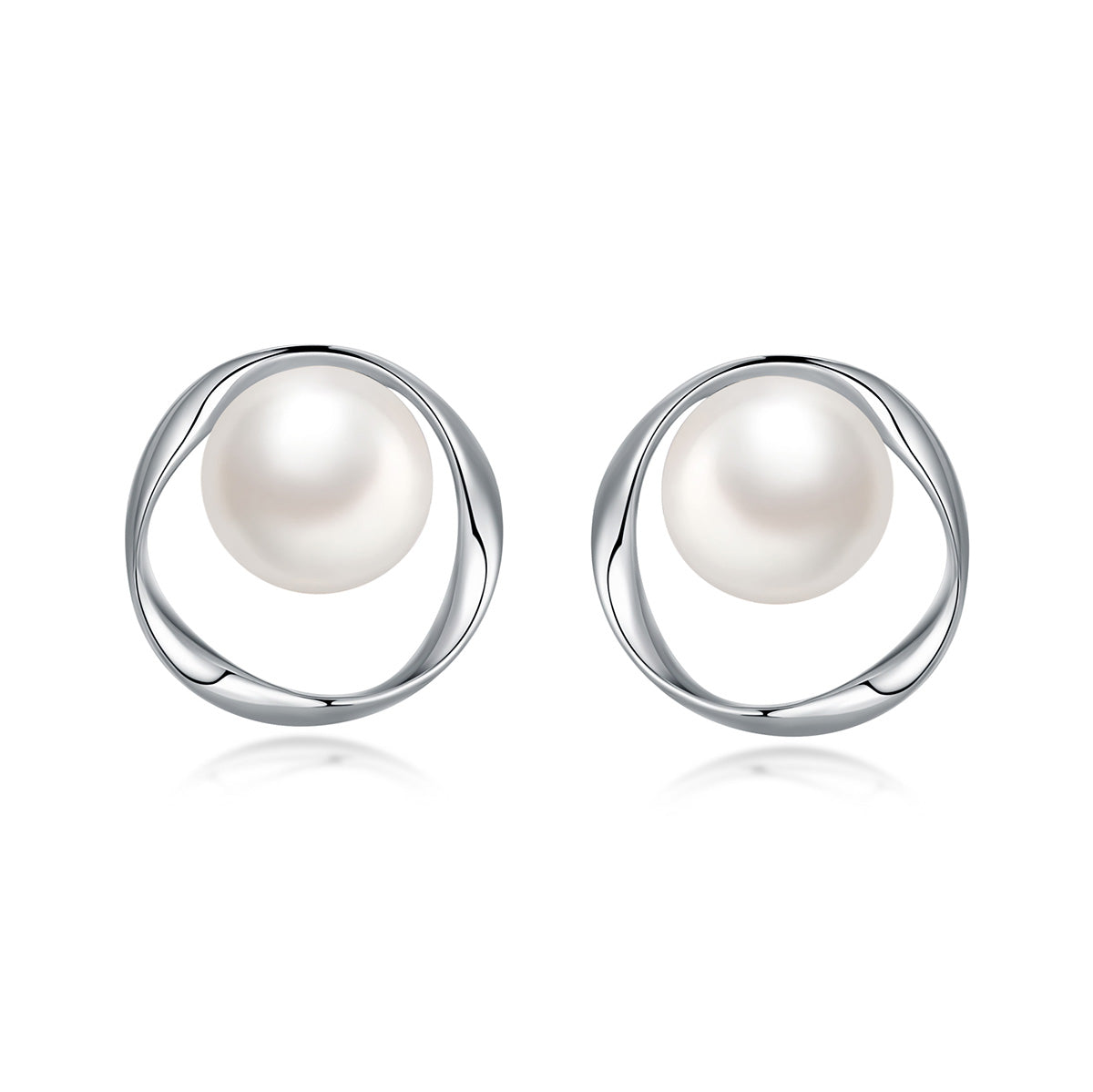 Cercei argint perle de cultură albă 7.5mm, știft