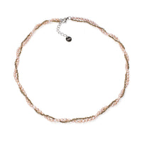 Colier perle de cultură mov 3-3.5 mm și hematit, lungime 45+3 cm