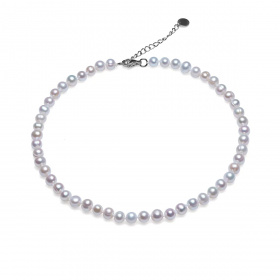 Colier perle de cultură albe sfere aprox 7-8 mm, închizătoare oțel, lungime 41+5cm