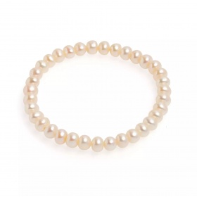 Brăţară perle de cultură roz, elastic, lungime 18cm