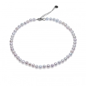 Colier cu perle de cultură albe 8-9mm. Lungime 43+5 cm