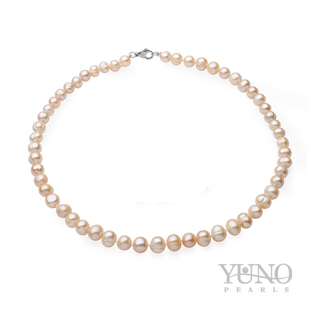Colier cu perle roz, 6-7mm, 43-46cm - YUNO Pearls