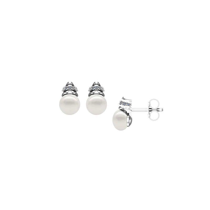 Cercei din argint 925 cu perle albe 7-8 mm