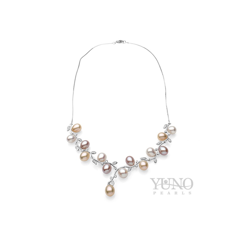 Colier din argint 925, perle mixte, 7-8mm