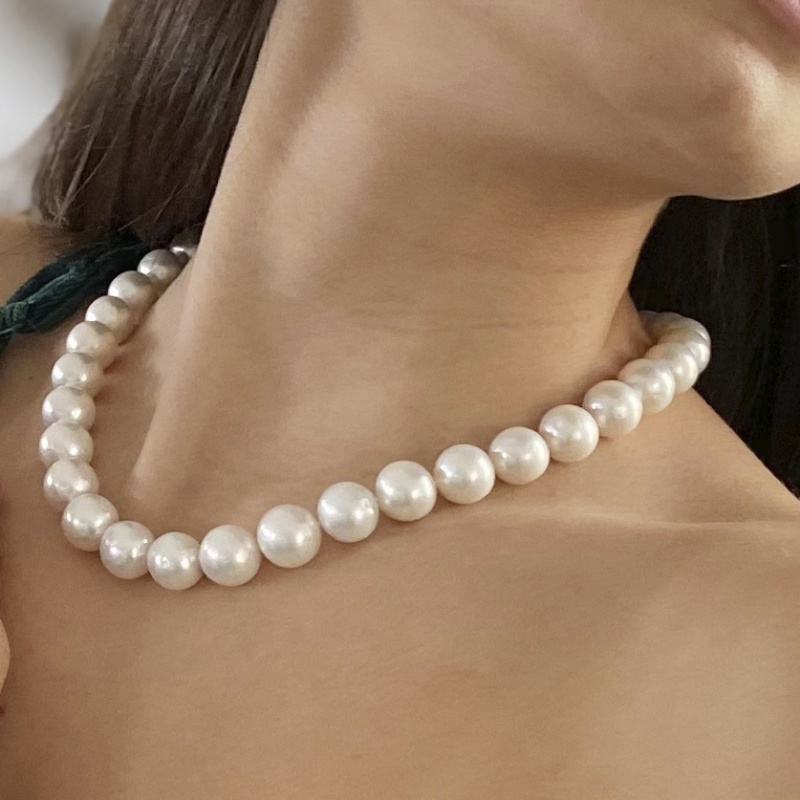 Colier cu perle Edison, 11-14mm, 43cm