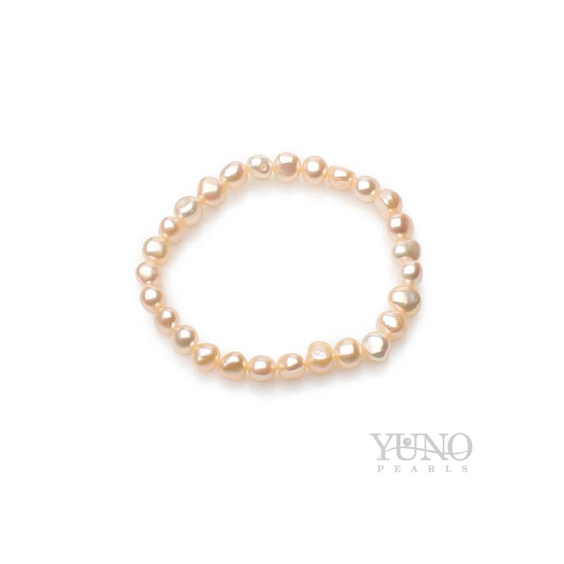 Brățară cu perle roz, 6-7mm, 19cm