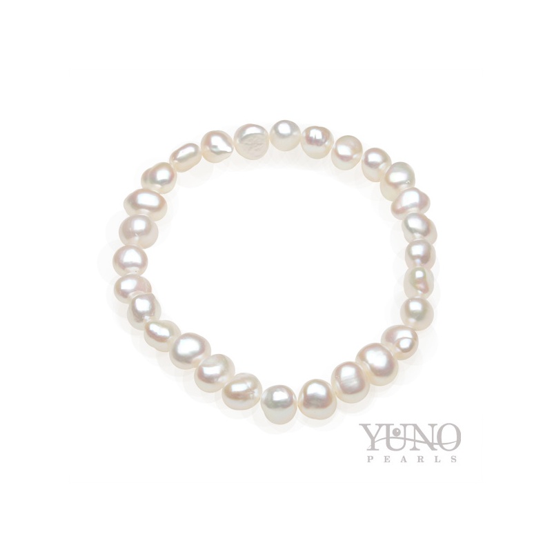 Brățară cu perle albe, 6-7mm, 19cm