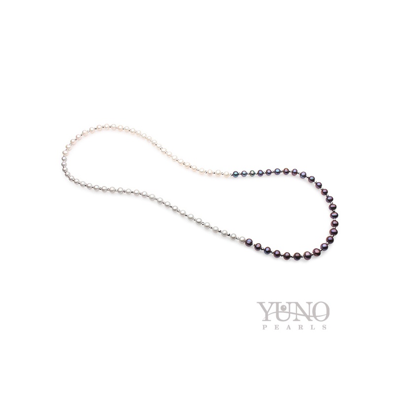 Colier perle de cultură multicolor 8-9mm, lungime 100cm