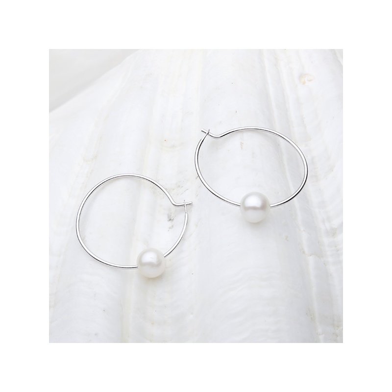 Colier din argint 925, perle albe, 5-6mm