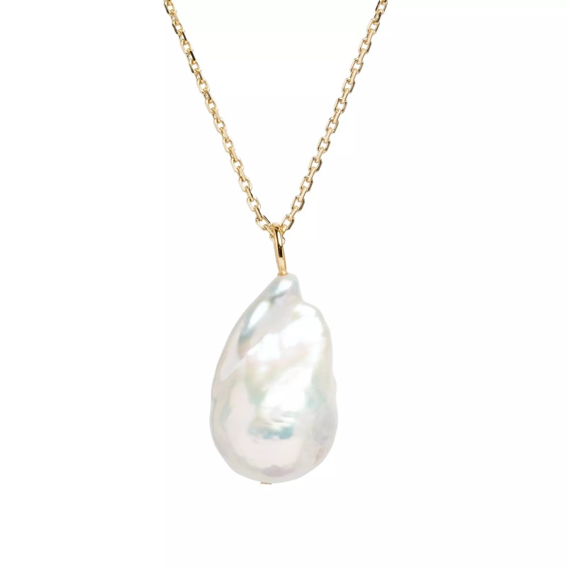 Pandantiv perlă de cultură baroc albă 13-16 mm. Lungime lanțișor 43 cm