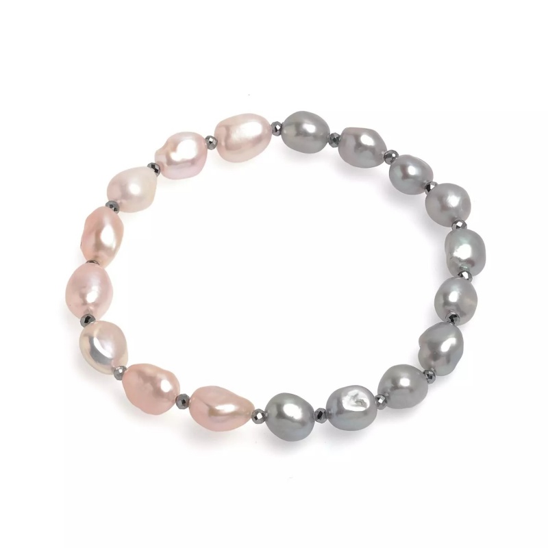 Brățară cu perle colorate 6-7 mm, hematit, elastic, lungime 18 cm