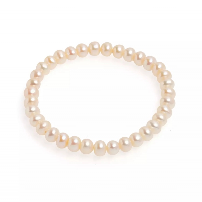 Brăţară perle de cultură roz, elastic, lungime 18cm