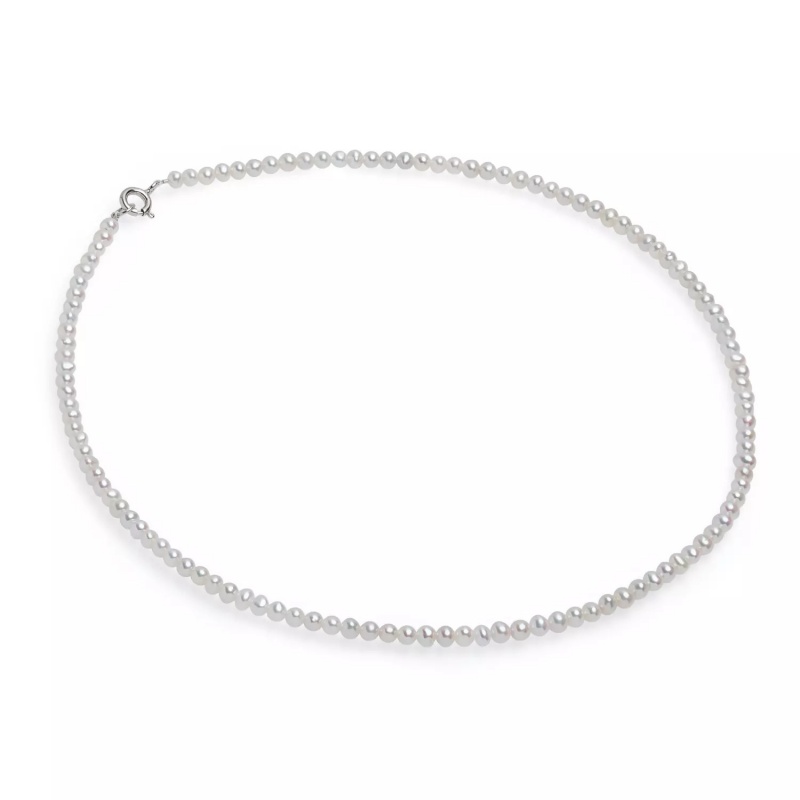 Colier cu о perlă de cultură albe 3.5-4mm, 38/40cm.