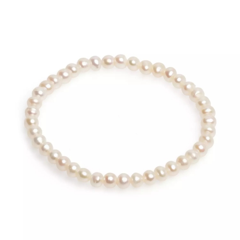 Brăţară perle de cultură albe 5-5,5mm, lungime 17, 18 și 19 cm