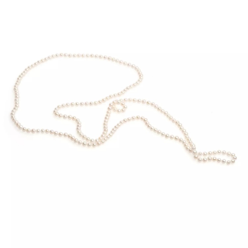 Colier cu perlе de cultură albе 5,5-6mm. Lungime 130 cm