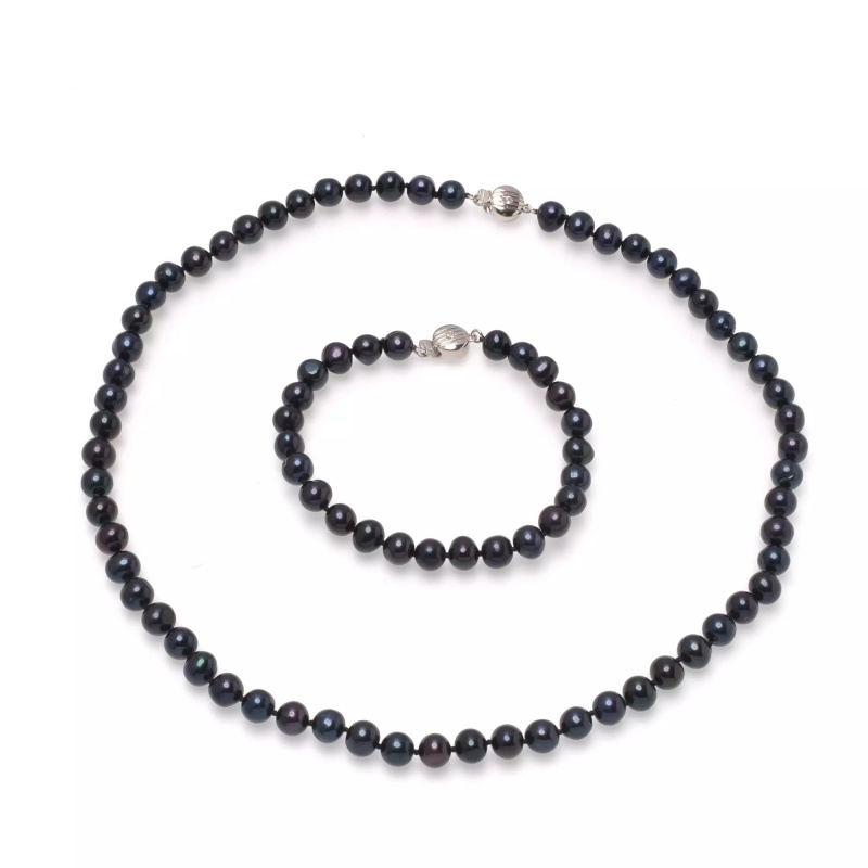 Set șirag și brățară perle de cultură