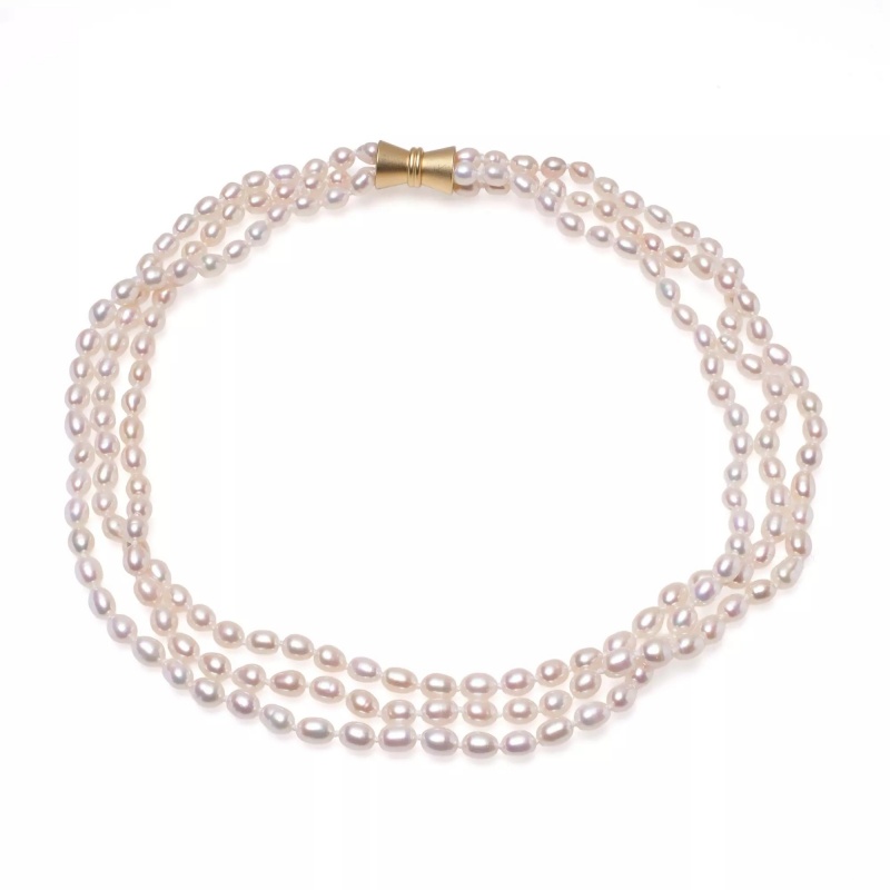 Colier, perle de cultură albe 5-6mm, lungime 44cm