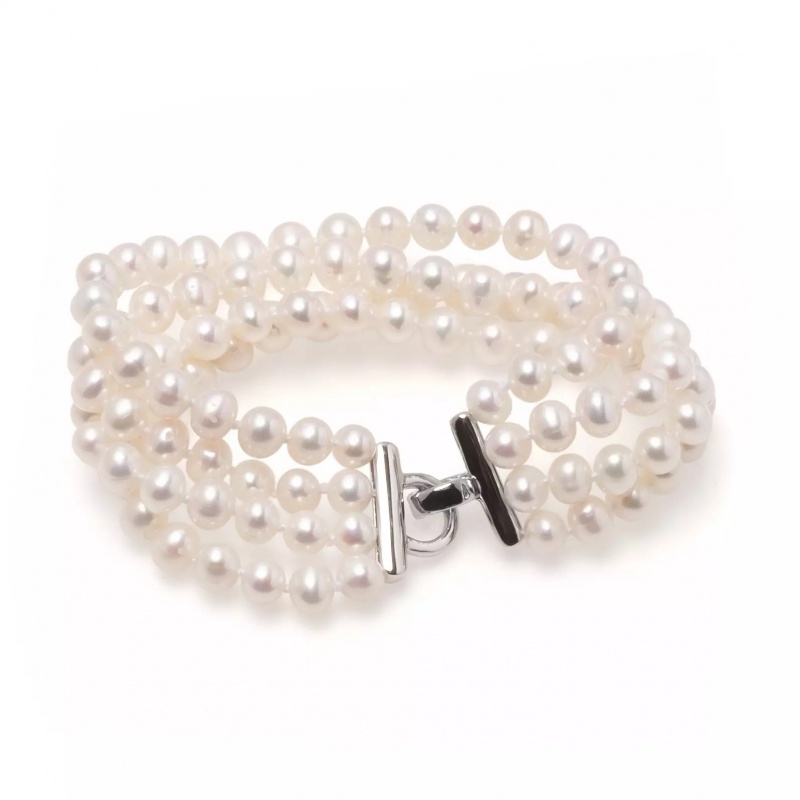 Brățară perle de cultură 5,5-6,5 mm, lungime 19-20 cm