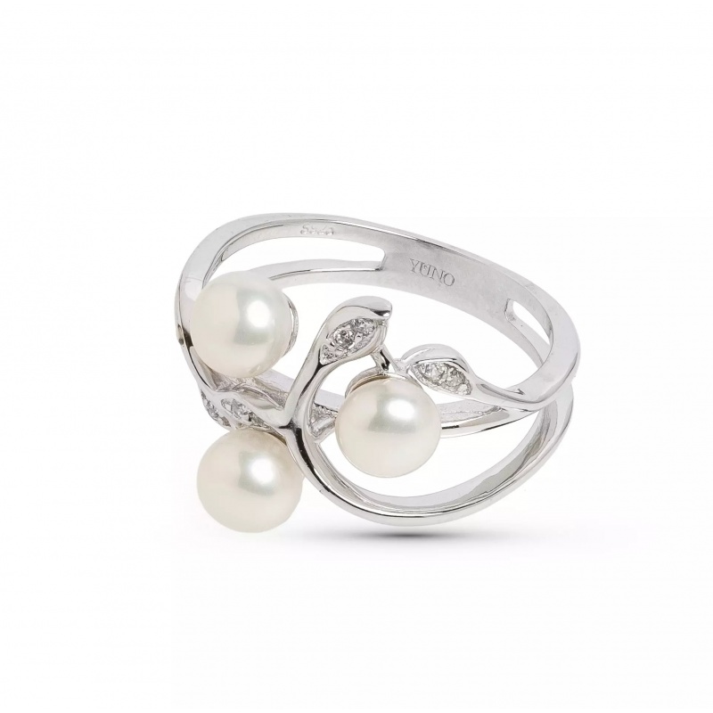 Inel argint rodiat perlă de cultură 5-5.5 mm