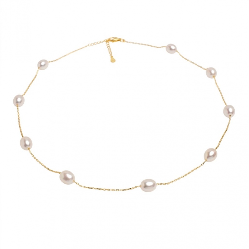 Colier perle de cultura 6.5 – 7 mm, lungime 41cm+4cm