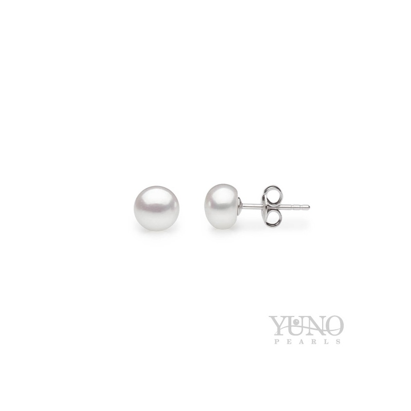 Cercei din argint 925, perle albe, 7-8mm