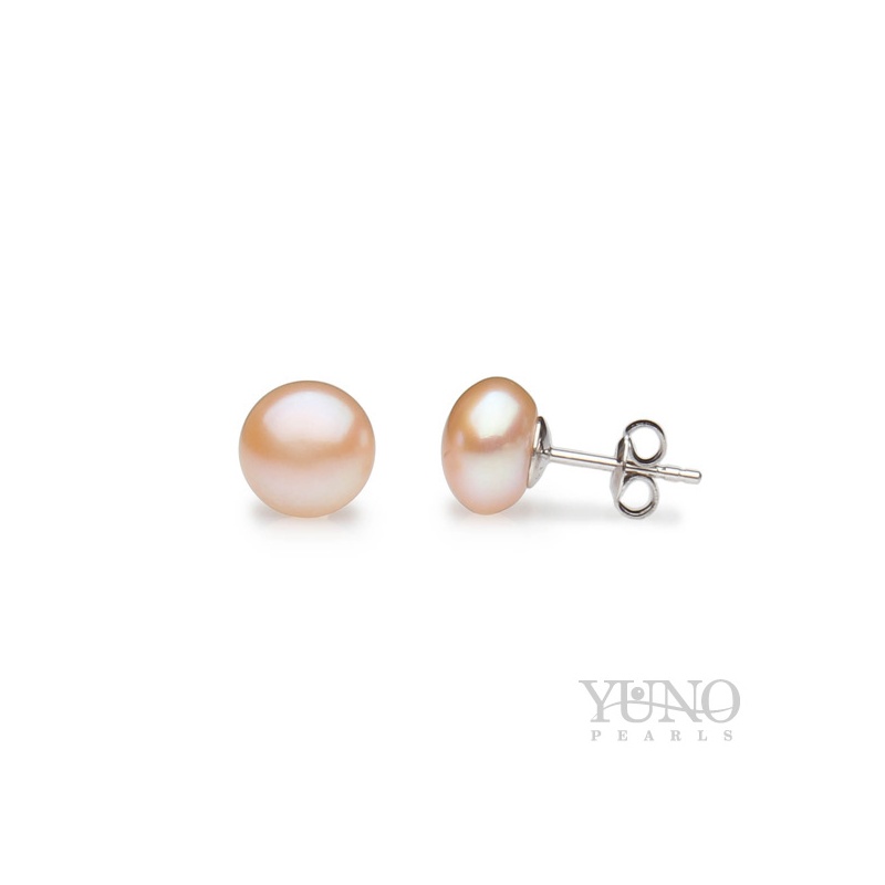 Cercei din argint 925, perle roz, 9-9.5mm