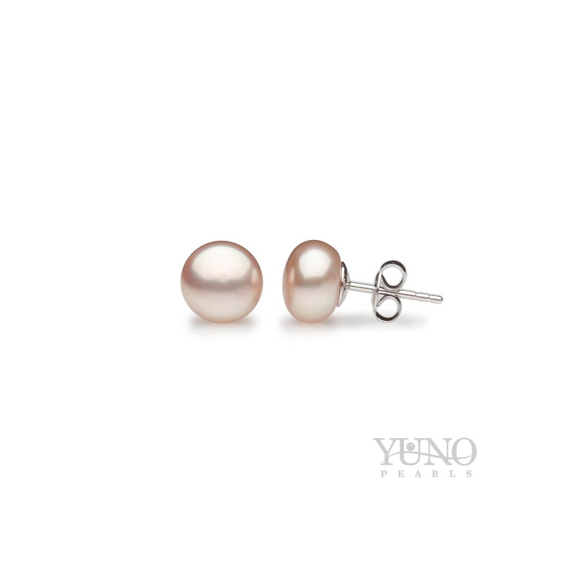 Cercei din argint 925, perle mov, 9-9.5mm