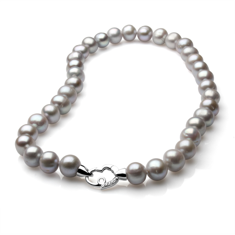 Colier perle gri, 11-12mm