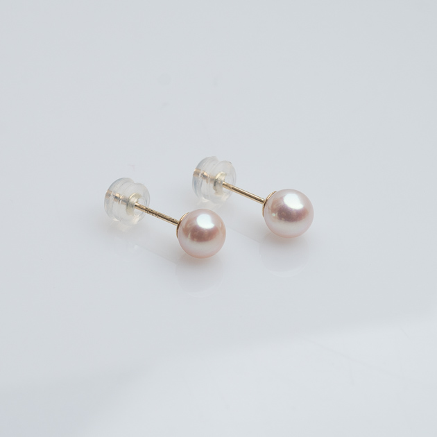 Cercei aur 14K cu perle albe 7mm