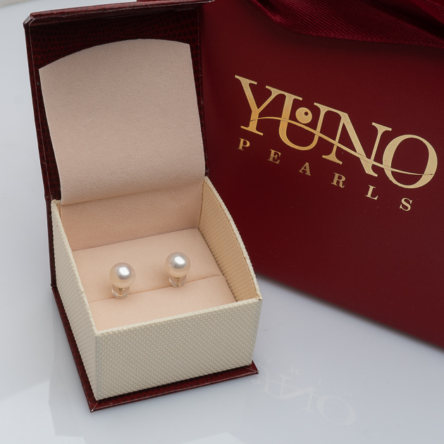 CERCEI AUR 14K CU PERLE ALBE 9MM