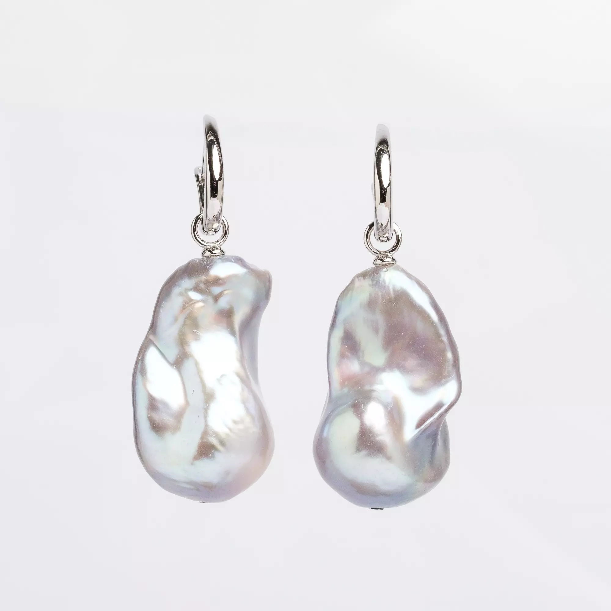 Cercei perle de cultură albe baroc 13-16 mm