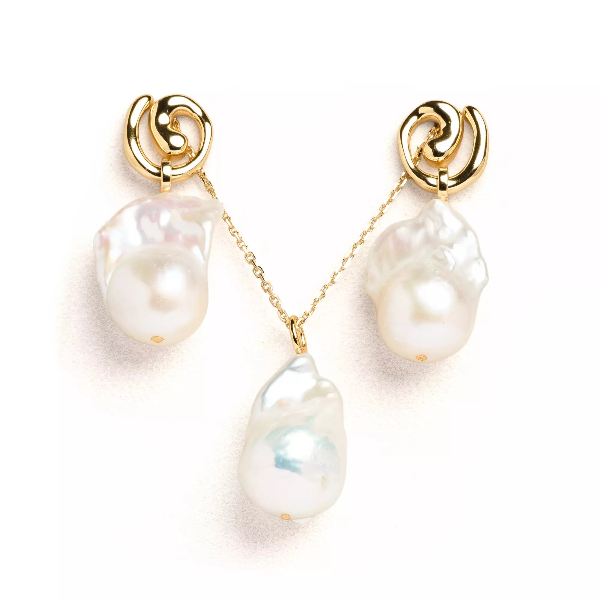 Cercei perle de cultură albe baroc 13-16 mm