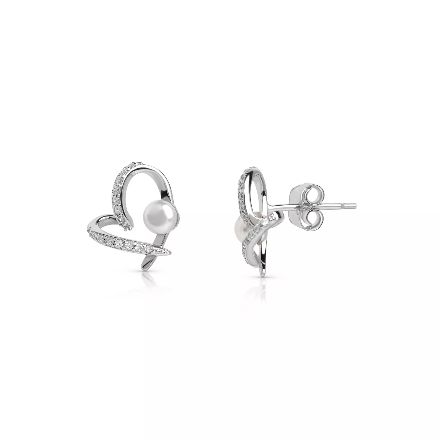 Cercei argint perle de cultură albe 4 mm