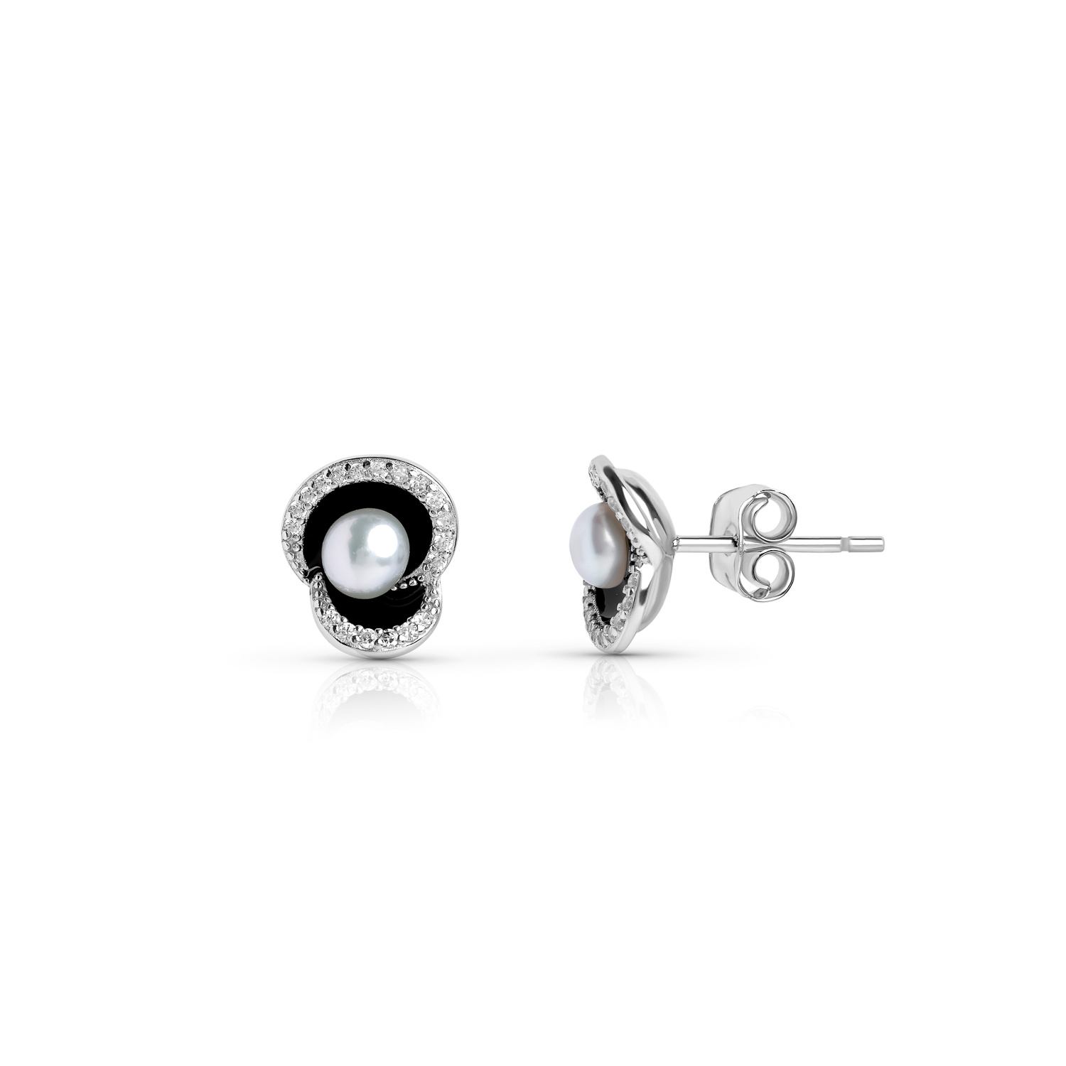 Cercei din argint 925 cu perle albe 3-4mm