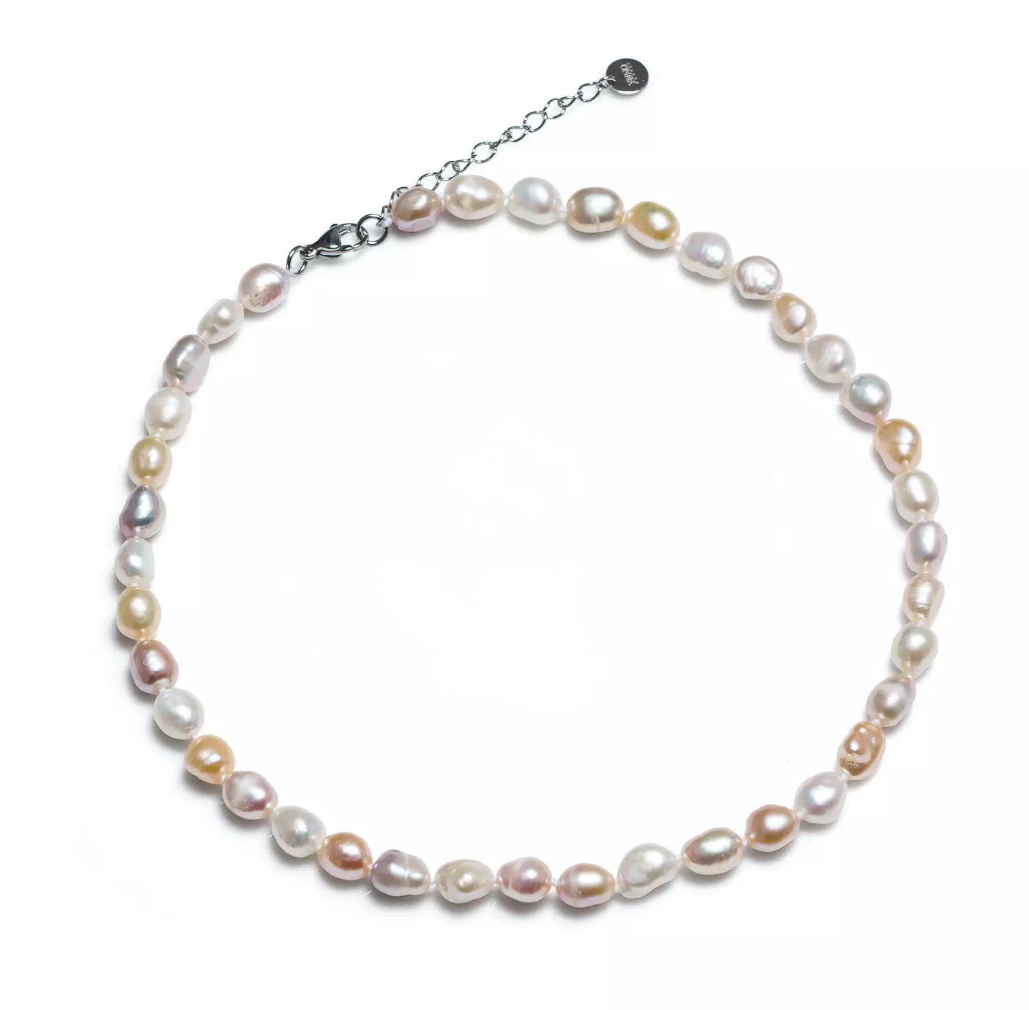 Colier cu perlе de cultură culori mixte 8-9mm, închizătoare oțel. Lungime 43 cm