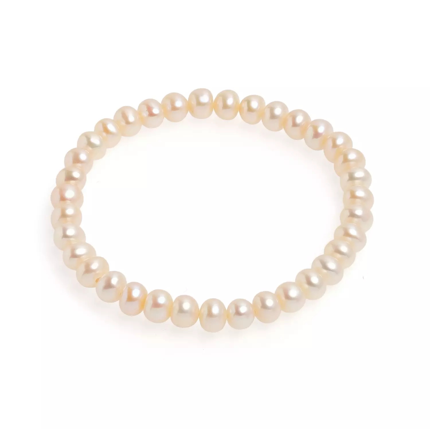 Brăţară perle de cultură roz, elastic, lungime 18cm