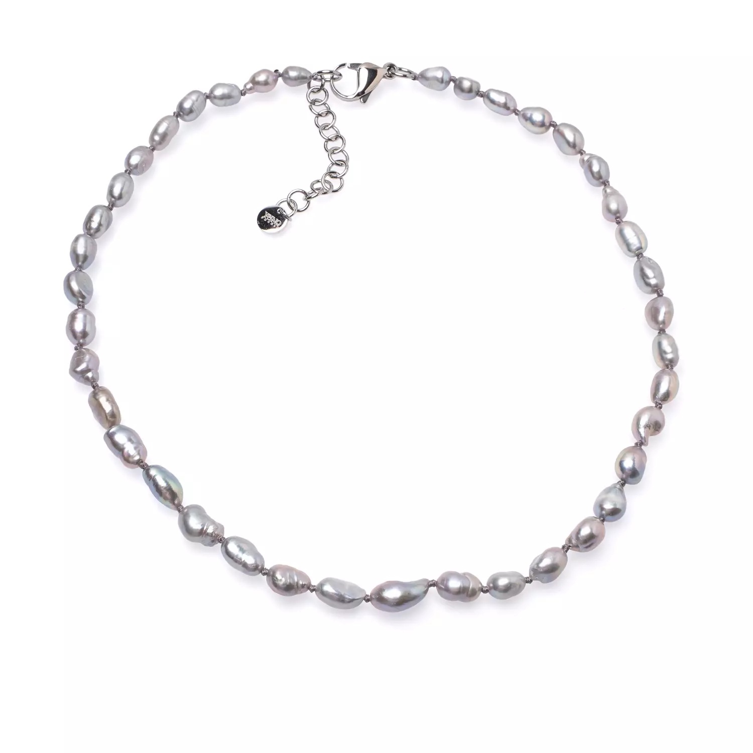 Colier unisex perle de cultură gri 7-8 mm, lungime 45+5 cm