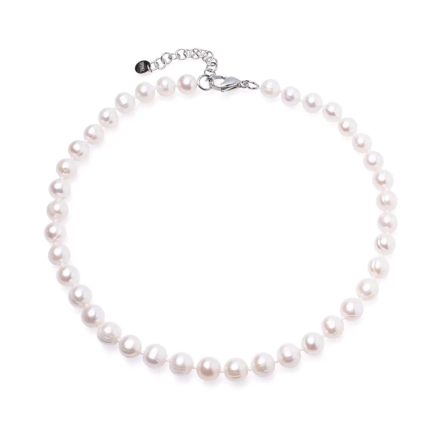 Colier unisex cu perlе de cultură albe 10-11 mm, lungime 50+5cm